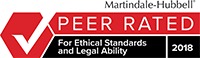 Martindale -Hubbell | Peer Rated | For ethical standards and Legal Ability 2018